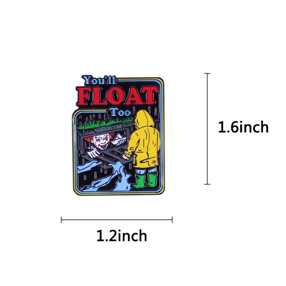 IT Clown You’ll Float Too Horror Movie Enamel Pin - Picture 2 of 2